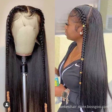 HD Transparent Human Hair Full Lace Wigs , Wholesale Cuticle Aligned Brazilian Virgin Remy Human Hair HD Lace Front Wigs